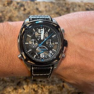 Bulova Black and Silver Chronograph Watch